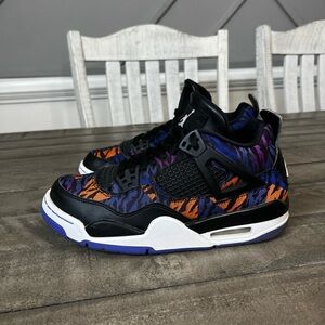 Nike Air Jordan 4 Retro Black/ White-Rush Violet Sz 7.5 Women’s